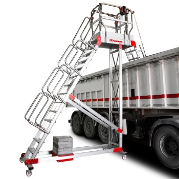 Escalera con plataforma abatible para camiones y autobuses SY-BA