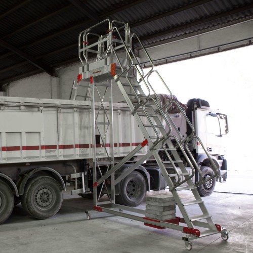Escalera con plataforma abatible para camiones y autobuses SY-BA