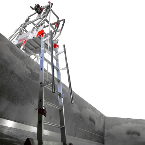 Escalera con plataforma abatible para camiones y autobuses SY-BA