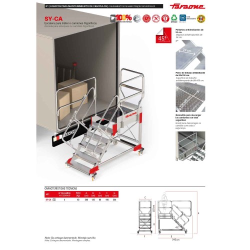 Escalera para tráiler y camiones frigoríficos SY-CA