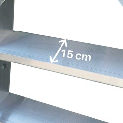 Escalera con plataforma y barandilla regulable para camiones