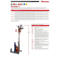HW-BIGEL-V | Elevador de vidrio con elevación eléctrica . H máxima 620 cm. Capacidad máxima 250 kg.