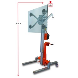 Elevador de materiales HW-IB con base de acero supercompacta. H máx. hasta 4,18 m. Capacidad máx. hasta 250 kg. | Faraone
