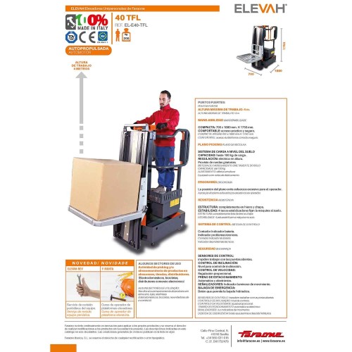 ELEVAH 40 TFL | Picking desde suelo 4 m.