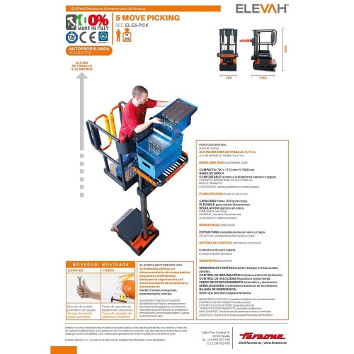ELEVAH E5 Move Picking | Plataforma picking 5,15 m.