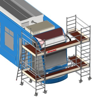 EM215 | Andamio especial para Mantenimiento frontal de Trenes