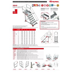 Escalera industrial SB45 con plataforma y voladizo 45° | Faraone