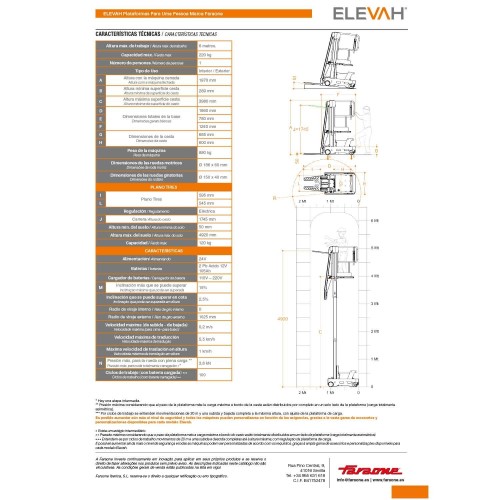 ELEVAH E6 TIRES | H. máx. de trabajo: 6 m.