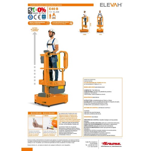 ELEVAH 40B  | H. máx. de trabajo: 4 m.