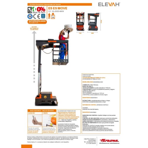 ELEVAH 5 ES MOVE | H. máx. de trabajo: 4,90 m.