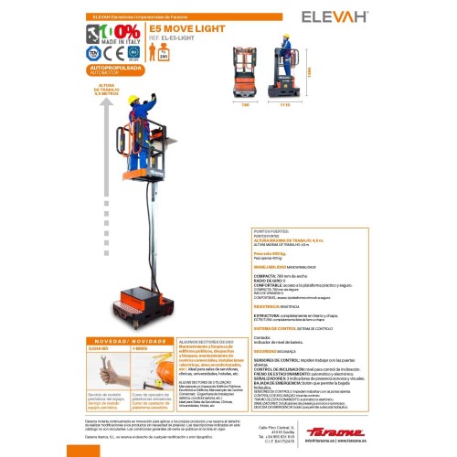 ELEVAH 5 MOVE LIGHT | H. máx. de trabajo: 4,90 m.