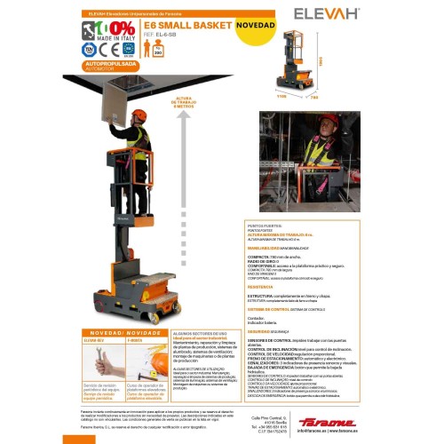 ELEVAH 6 SMALL BASKET | H. máx. de trabajo: 6 m.