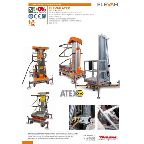 ELEVAH ATEX | H. máx. de trabajo: 5 m.