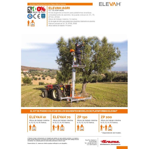 ELEVAH AGRI | H. máx. de trabajo: 7 m.