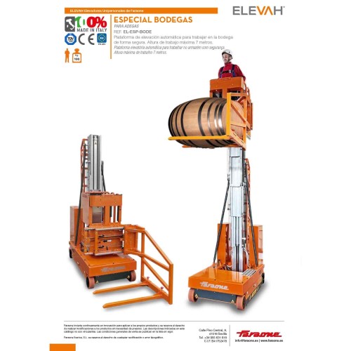 ELEVAH BODEGAS | H. máx. de trabajo: 7 m.