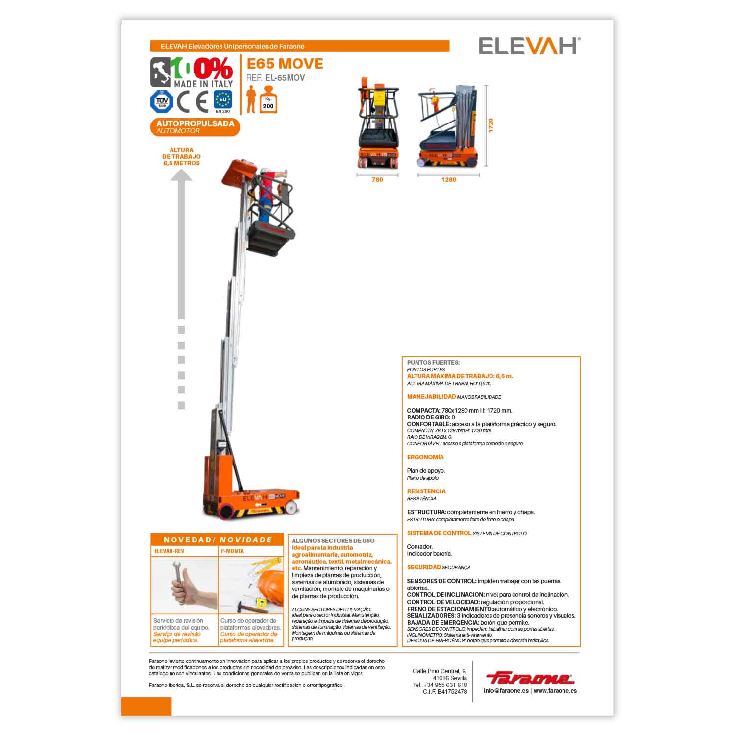 FICHA TÉCNICA | ELEVAH 65 MOVE