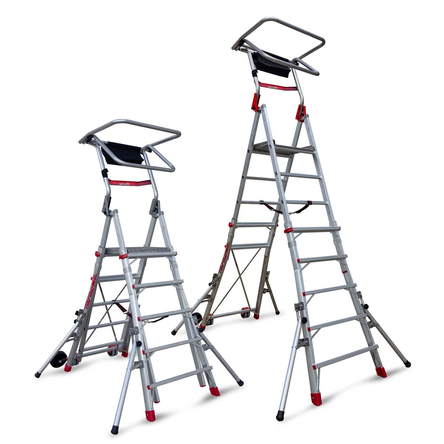 PLS-COMPACT | Escalera plegable con amplia plataforma y altura regulable