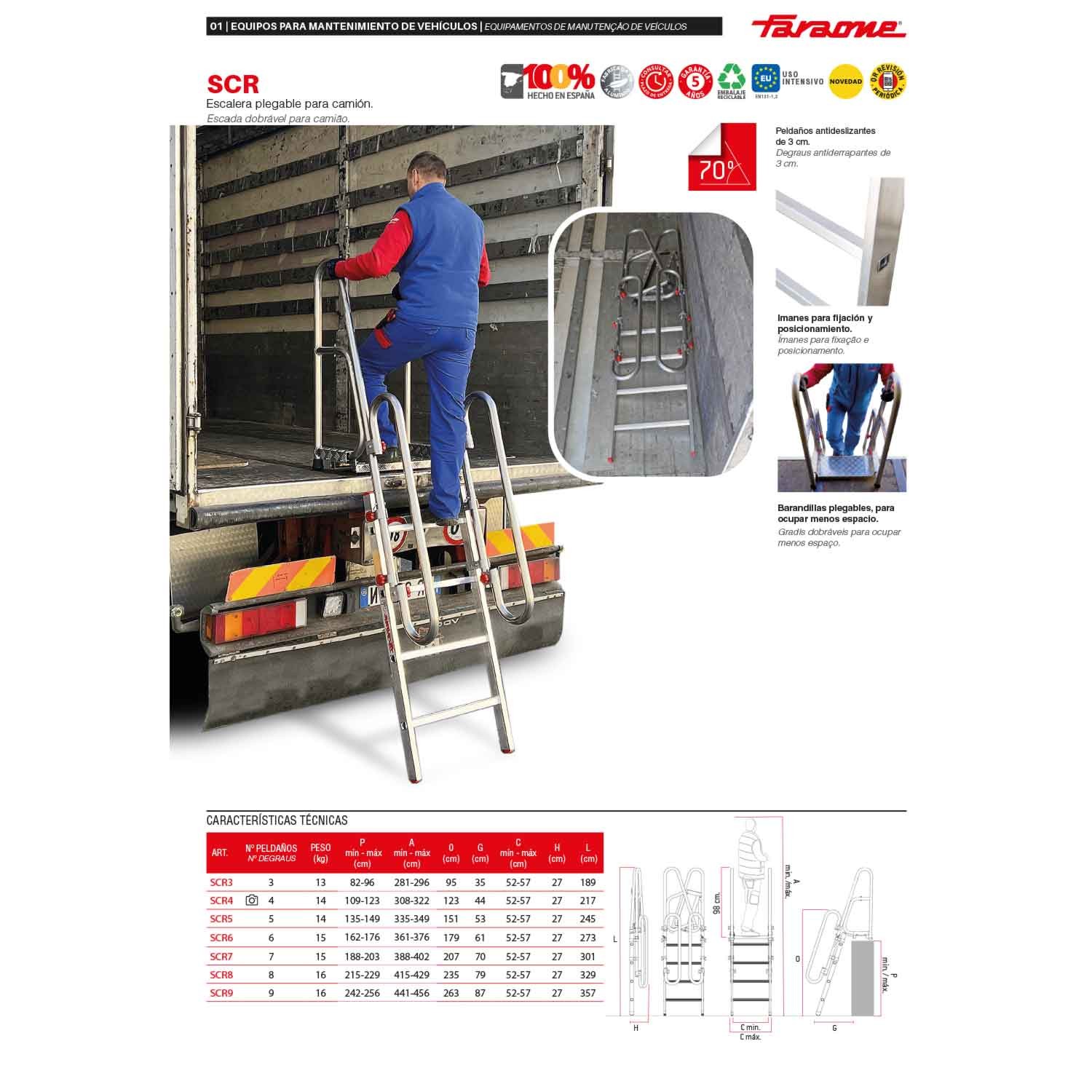 SCR | Escalera plegable para camión