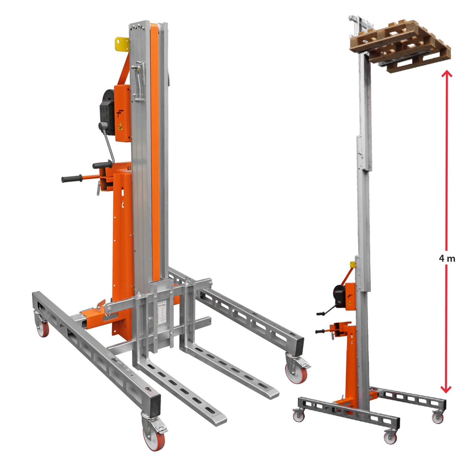 HW-S | Nuevo Elevador de materiales en aluminio, máximo 250 kg.