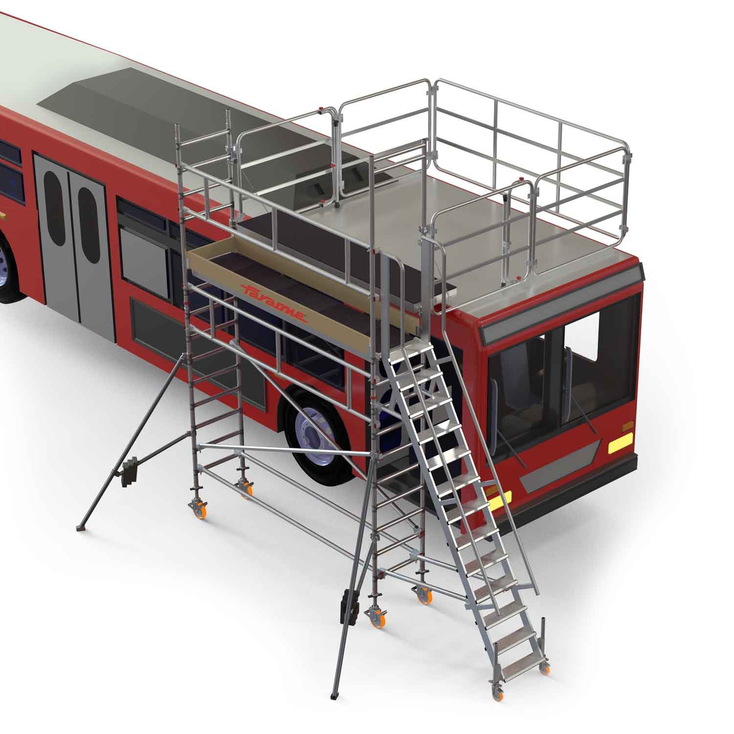 TSA-AB | Escalera con plataforma para camiones y autobuses